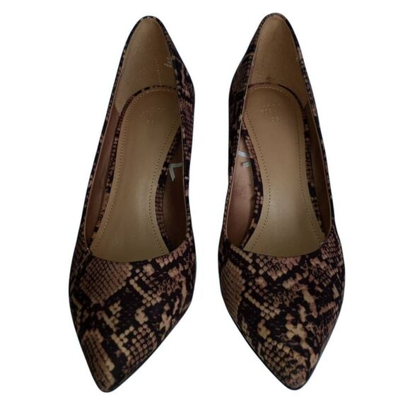 H&M BEIGE & BLACK SNAKE PRINT HEELS SZ.7 NWOT. - Picture 2 of 10